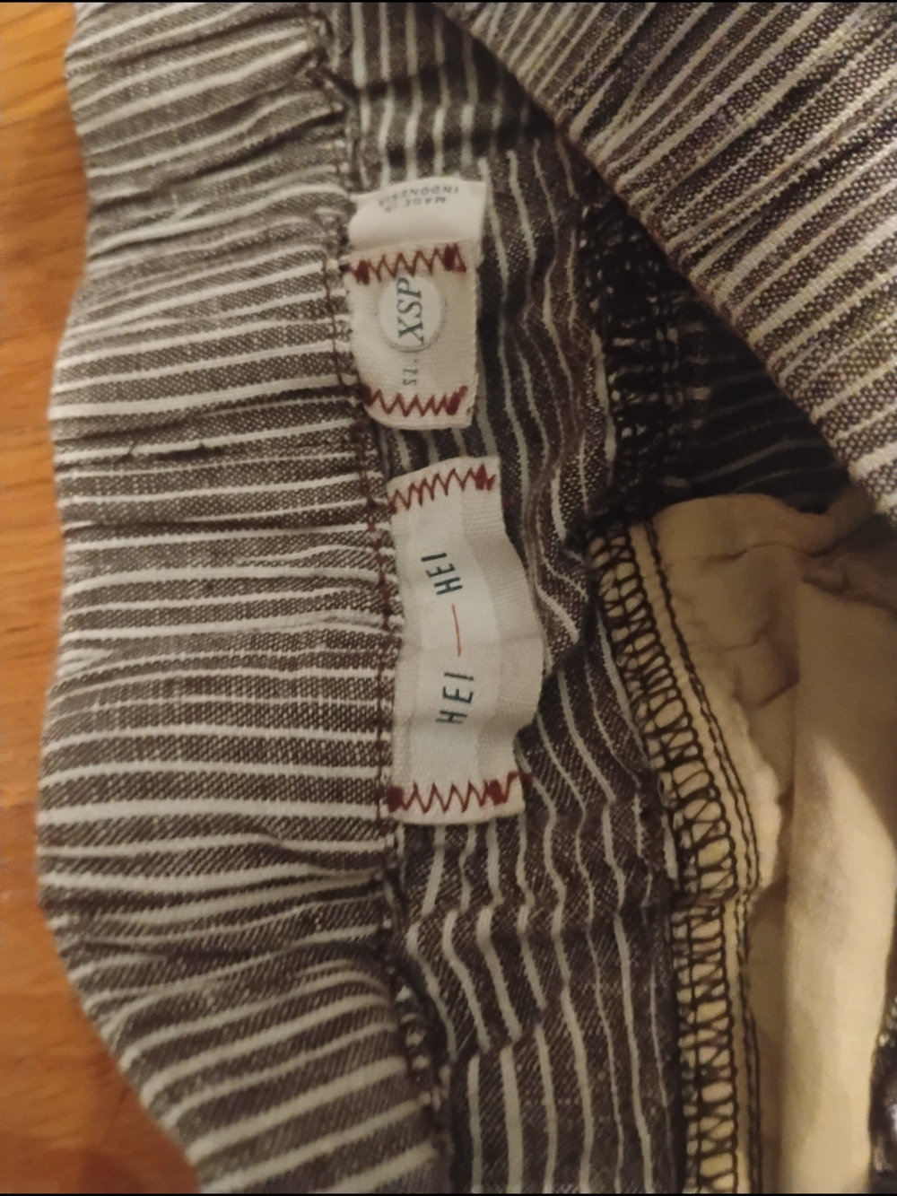 Anthropologie Hei Hei Striped High-Waist Tapered Pants - Gray/White - Picture 4 of 4